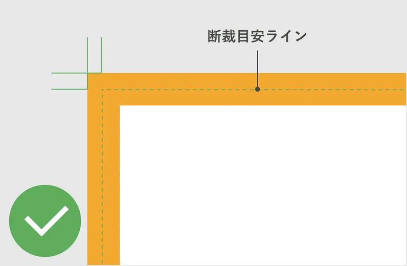 OKの例。塗り足しも埋めながら十分な太さの枠を作っている。