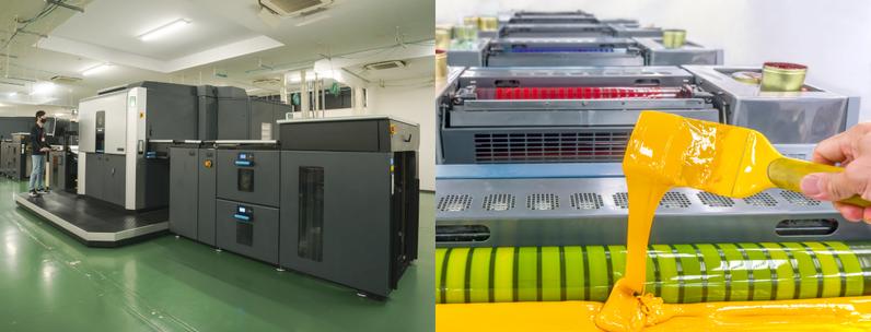 左：オンデマンド印刷、右：オフセット印刷